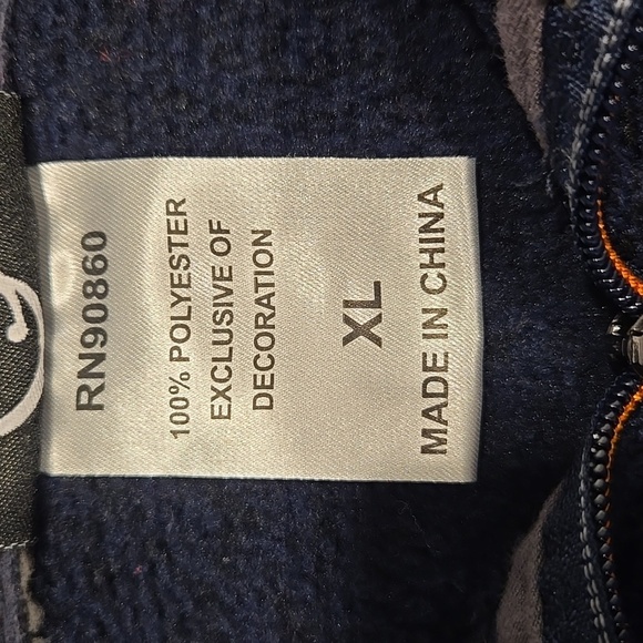 DUCKS UNLIMITED FLEECE 1/4 ZIP SHERPA COLLAR PULLOVER. BLUE. SIZE X-LARGE. - Picture 4 of 11